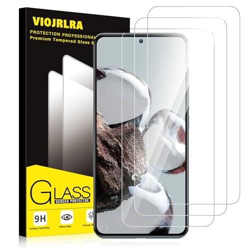Viojrlra 3 Stück Panzer Schutz Glas für Xiaomi 12T /Xiaomi 12T Pro 9H Härte Schutzfolie HD Klar Displayschutz Frei von Kratzern Anti-Bläschen Ultrabeständig Folie