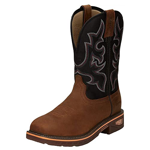Justin Boots Men's CR4007 Resistor 11" Waterproof Work Boot, Rustic - 12 D2