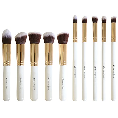 Lagure Premium Kabuki Makeup Brush Set - The Perfect Makeup Brushes for Your Eyeshadow, Contour Kit, Blush, Foundation, Concealer, Face Powder - Includes Cosmetic Brush Guide