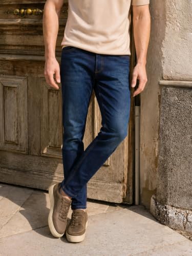 Image of The Indian Garage Co Men Carrot Fit Paint Splash Mid-Rise Stretchable Jeans