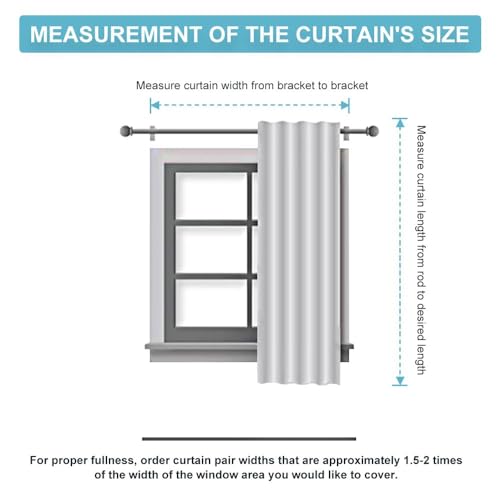 Image of RYB HOME Blackout Curtains for Bedroom, Window Shades Thermal Insulating Privacy Drapes for Living Room Classroom Kitchen Bathroom Dining, Wide 42 x Long 54 inch, Natural 2 Panels