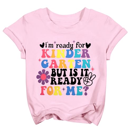 First Day of Kindergarten Shirt Toddler First Day of School Tee Boy Girls I'm Ready for Kindergarten Tops