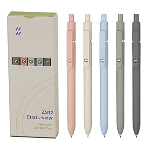 VICO Gel Pens, 5 Pcs 0.5mm Quick Dry Black Ink Pen Fine Point Smooth Writing Pens, Aesthetic Cute Office School Supplies Gifts for Women Men, High-End Series for Journaling Note Taking