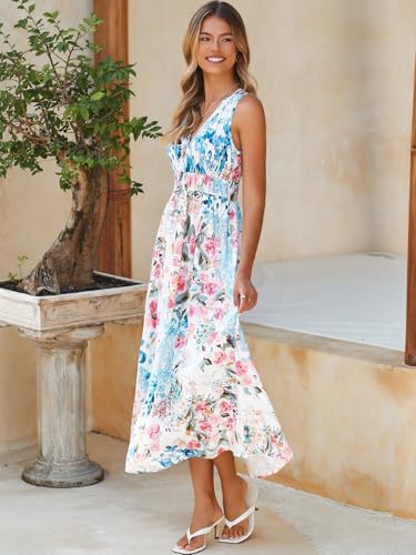 Image of Flessibili Women's Sleeveless Floral Maxi Dress 2026 Sundresses Spring Summer Wedding Guest