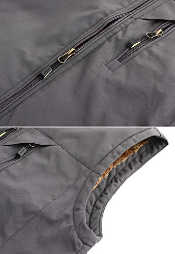 Image of Spanye Men Outdoor Padded Puffer Vest Thick Warm Multi-Pocket Photography Fishing Jacket