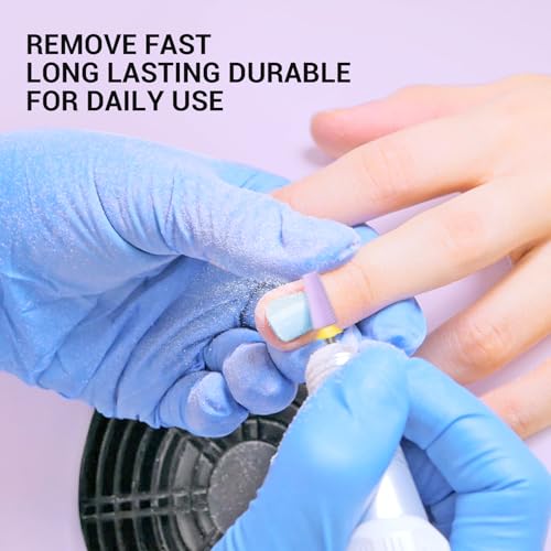 Image of MelodySusie 5 in 1 Nail Drill Bits, 3 /32'' Ceramic Cross Cut Bits, Suitable for Manicure Pedicure Cuticle Gel Polishing, Pink, Series Bit-M, Extra Fine, Purple