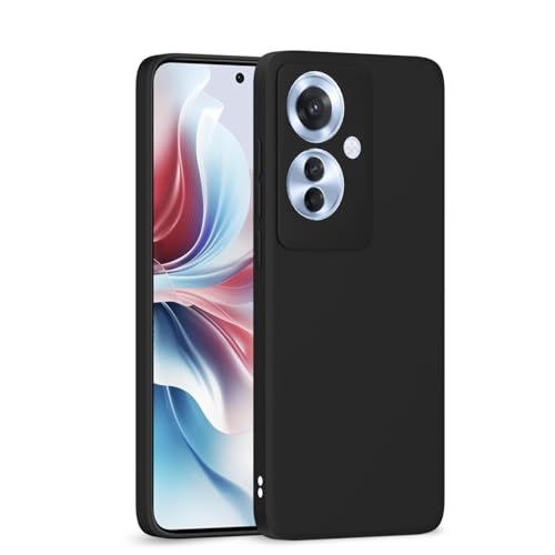 Image of Outlouders Back Cover for Oppo F25 Pro 5G | Camera Protection | Durable Soft Matte Silicone Bumper Case (Black)