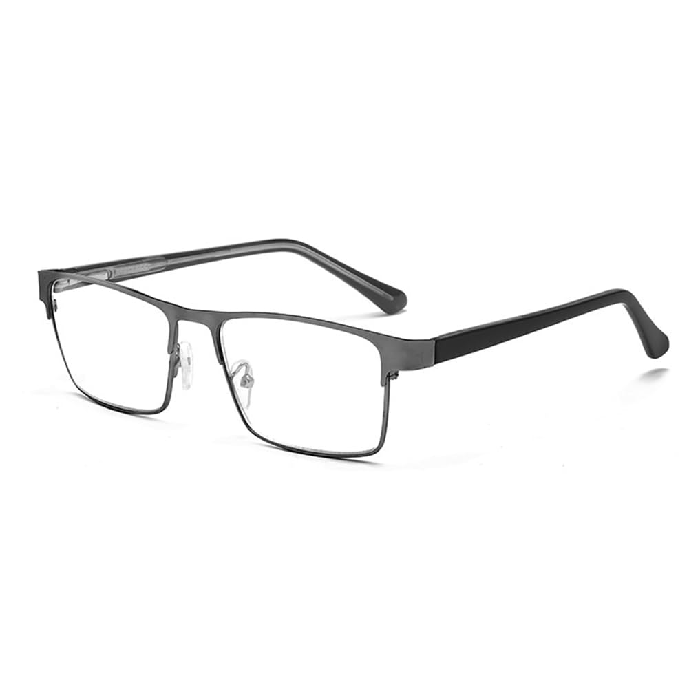 JIETIAN Gafas de Lectura HD Anti-Luz Azul para Hombre, Monturas de Metal Business Lentes Asféricas Anti-Fatiga para Lectura/Oficina,02,+3.0