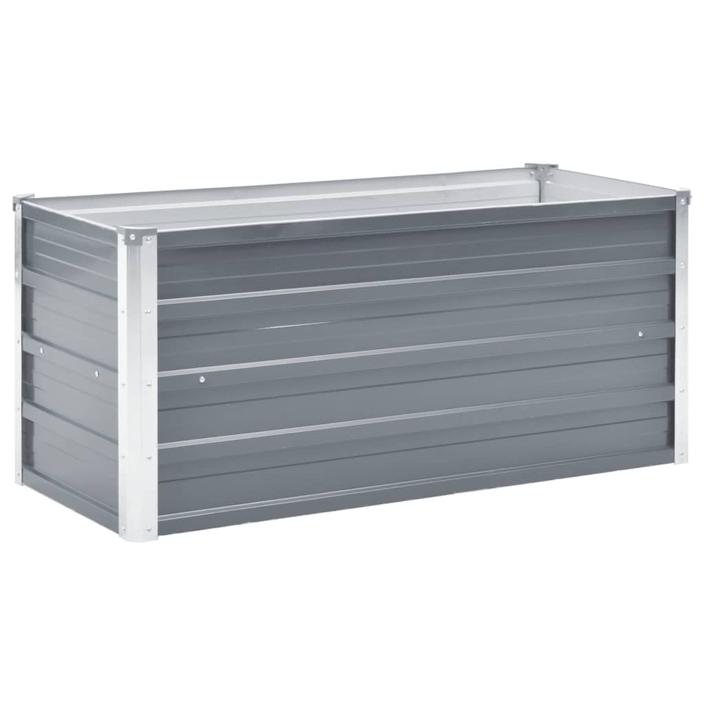 Garden Raised Bed Galvanised Steel 100x40x45cm Grey Plant Raised Bed Box