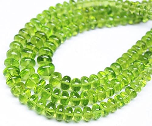 Peridot vert rondelles lisses en fil de pierres véritables pour éviter les défauts