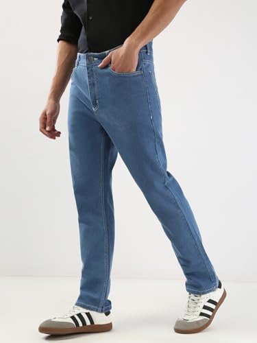 Image of Urbano Fashion Men's Straight Fit Washed Jeans Stretchable