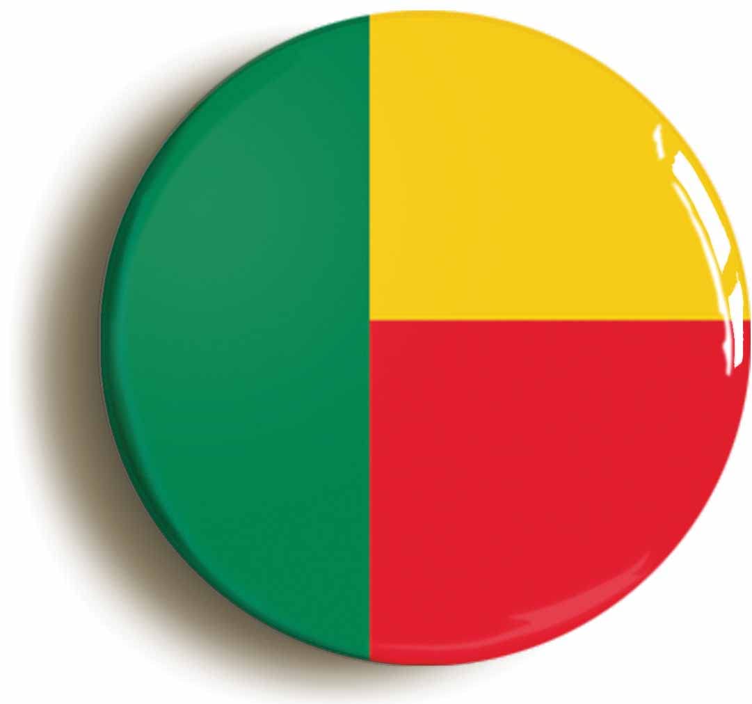 Benin National Flag Fridge Magnet (Circular 2inch / 50mm Diameter)