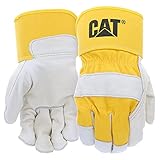 CAT CAT013101L Tan grain leather palm, index finger and finger tips Glove, Large