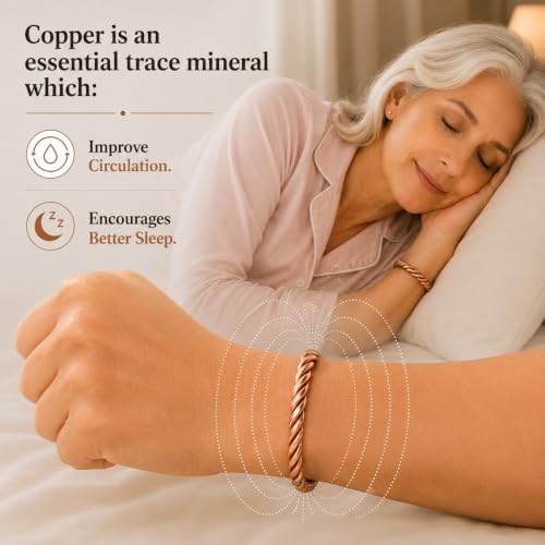 Image of Touchstone Copper magnetic bracelet Tibetan style. Hand forged with solid and high gauge pure copper. Twisted rope look.