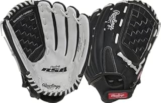 Rawlings Softball Series Glove, Basket Web, 14 inch, Right Hand Throw, Black/Gray (RSB140GB-6/0 14 BSK/NFC)