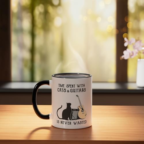 Taza de cerámica 11 onzas negro y blanco miniatura 3