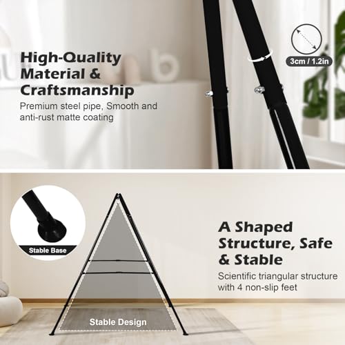 Foldable Baby Swing Frame, Heavy Duty Metal A-Frame Swing Sets for Most Toddlers Swings/Baby Jumper/Hammock Chair, Easy to Assemble, Portable to Store, Holds up to 200lb - Thumbnail 4