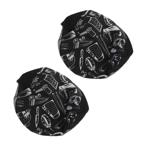VANZACK 2Pcs Breathable Chef Beret Hat for Kitchen and Restaurant Unisex Cooking Caps for Chefs and Waiters Durable and Stylish Work Uniform Headwear Black