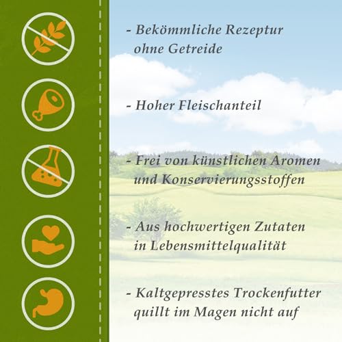 Bellfor Wildsee-Schmaus Hochwertiges Getreidefreies Hundetrockenfutter mit Ente mit hoher Verdaulichkeit ohne tierische Nebenerzeugnisse (4 kg) - Hundefutter mit hohem Fleischanteil.