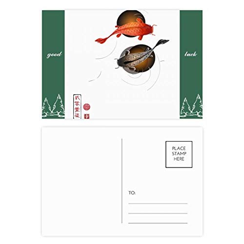 La tradition chinoise Lucky Fish lot 20 cartes postales bonne chance décoration format 5.7x3.8