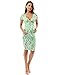 PattyBoutik Mama V Neck Maternity Print Dress (Pattern 12: Green and White...