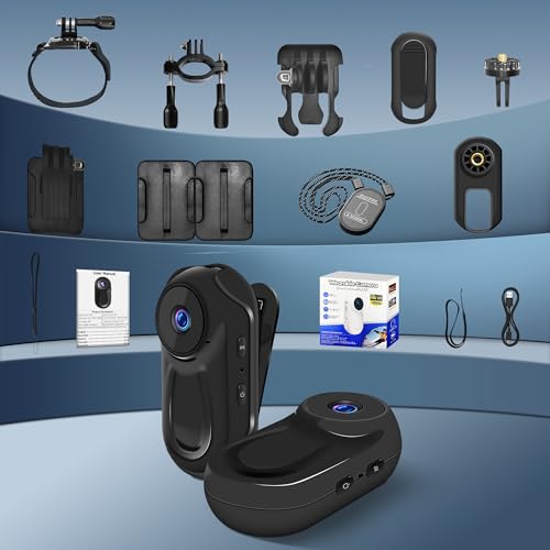NinjaCam Mini Action Cam, 1080P Actionkameras, Wearable Körperkamera, Motorrad Sportkamera mit Multifunctional Accessories, Daumen Bodycam, Mini POV Camera, Helmkamera, Outdoor-Kamera für Abenteuer