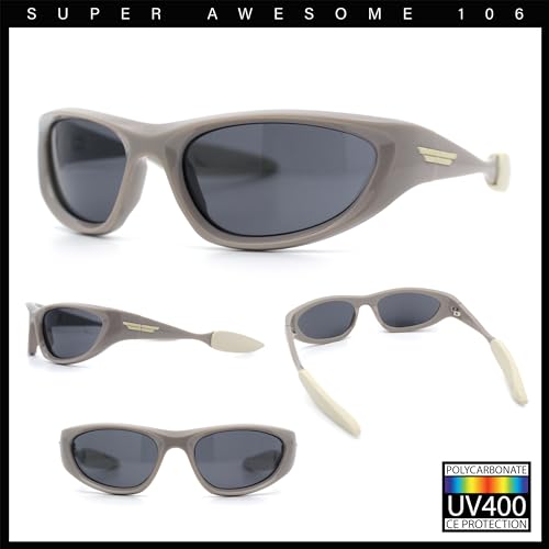 Retro Classy Oval Wrap Around Vintage Sport Soft Arm Tip Plastic Sunglasses2