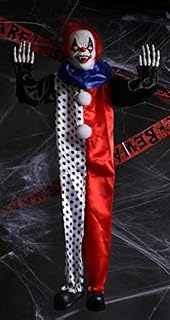 ILOVEFANCYDRESS KILLER CLOWN HALLOWEEN DECORATION - SCARY 3 FOOT TALL CLOWN PROP WITH COLOUR CHANGING LIGHT UP EYES