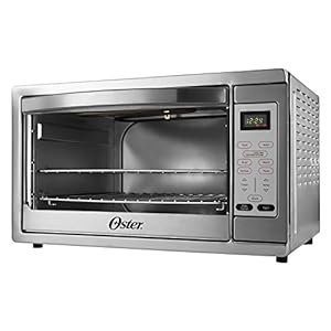 Oster Toaster Oven, 7-in-1 Countertop Toaster Oven, 10.5″ x 13″ Fits 2 Large Pizzas, Stainless Steel