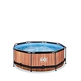 EXIT | Wood Pool - ø244x76cm - Familienpool - Outdoor - Inkl. Filterpumpe