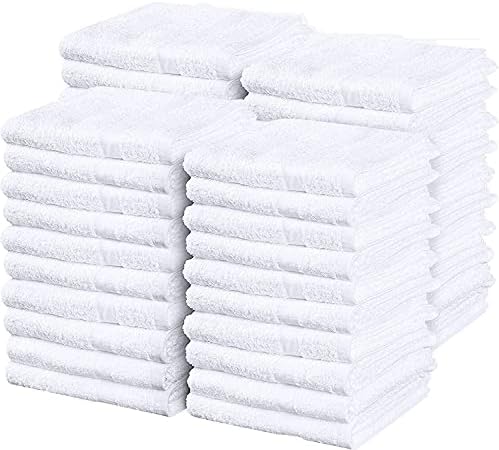 Simpli-Magic 79421 Commercial Grade Soft Plush Cotton Terry Towels, White, 60 count (Pack of 4)