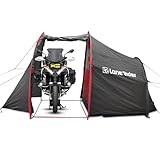 MotoTent Motorcycle Tent - Fully Waterproof 2 Person Tunnel Shelter with Bike Garage - Easy Setup Ultralight Dome for Touring & Hiking - Includes Carry Bag, Groundsheet and Pegs