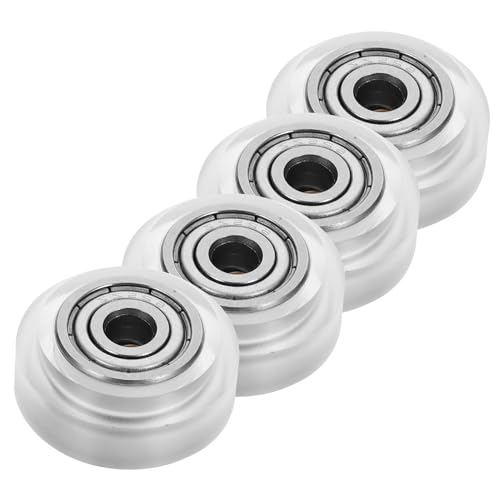 JEWEDECO 4pcs Large Wheel Belt Bearing for Printer Ender Bed Wheels Groove Pulley Linear Bearing Parts