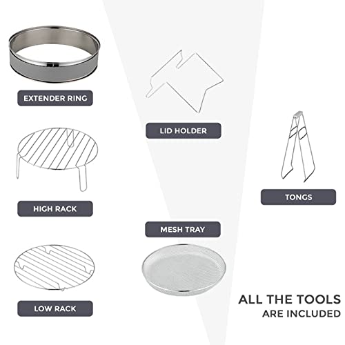 Crystals 17L/1400W Air Fryer, Halogen Oven Fryer Oil-free Meals With Our Manual Air Fryer, Includes Accessories Pack, 60 Minute Timer & Extender Ring, For Baking, Roasting, Grilling Variety Of Dishes - Image 6