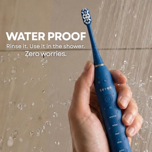 Image of Seven Oral Care SuperBrush Pro Electric Toothbrush for Adults | Rechargeable Toothbrush with Advanced Cleaning Technology | Soft Bristles | Gentle on Gums | Ergonomic Lightweight Design | Daily Oral Care (Midnight Blue)