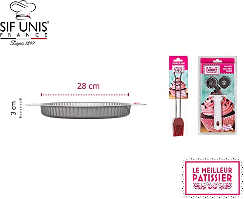 SIF UNIS 905 Le Meilleur Pâtissier X France Kit Diameter 28 cm, Dough Cutter and Silicone Brush, Baking Utensils - Image 3