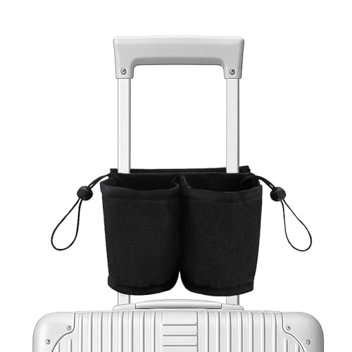 Premium Luggage Travel Packing Organizer - 6.3x4.7x3.1 Inch Oxford luggage Accessories with Zippered Pocket for Suitcase, Phone, Fits Most Roll-On Handles (Black)