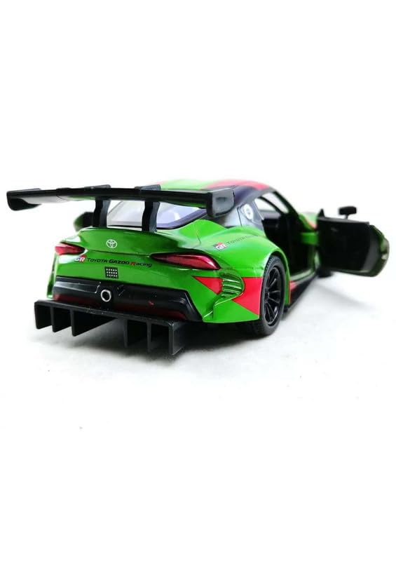 Image of Exquisite 1:36 GR Supra Racing Edition Die-Cast Model Car Toy for Kids - Stunning Metallic Design, Openable Doors, and Pull-Back Action - Perfect Collectible or Gift Racing Green