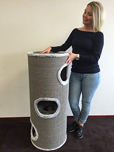 Barril de rasgu�o Coony Gris Claro rascador para gatos grandes Royalty Beige baratos arbol xxl maine coon gato adultos gigante sisal muebles sofa escalador torre �rboles rascadores