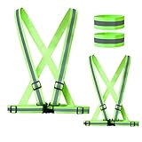 WORK IDEA 2er Pack Warnschutzweste, Reflektierende Weste Zertifikat, Verstellbare Weste für Fahrrad, Laufen, Wandern oder Outdoor