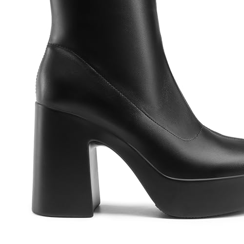 dream pairs women39s platform gogo ankle boots high chunky block heel square toe booties shoes