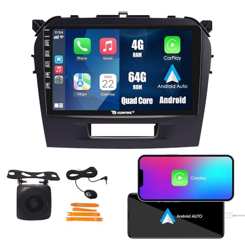 Kunfine Car CarPlay Android Auto Navigation Stereo GPS Radio Reverse Camera Display 9