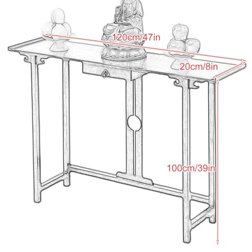 Mesa consola de bambú para altar, meditación y entrada 3