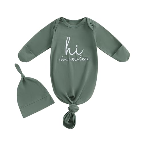 Image of Ayalinggo Newborn Sleeper Gown Baby Boy Girl Football Outfit Infant Nightgown Sleeping Bag Sleepwear Pajamas