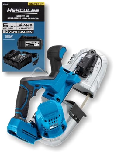NEW! 20V Variable-Speed Compact Band Saw Kit that Works with Hercules 20 Volt Battery (5 Ah Battery and Charger Included)