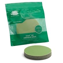 Glass Polish 5 inch 125mm 180 Grit Pack of 5 Sanding Discs for Rotary Polisher - Foam Backed Silicon Carbide Abrasive P180 - GP14503