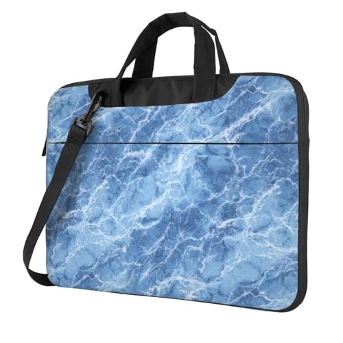 Housse ordinateur 15.6 pouces marbre bleu marine pour trajets professionnels
