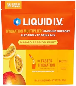 Liquid I.V. Hydration Multiplier +Immune Support - Mango Passionfruit,Electrolyte Powder Drink Mix,1 Pack (14 Servings)