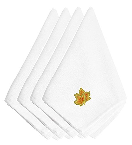 Servilletas bordadas de otoño multicolor set 4 miniatura 1