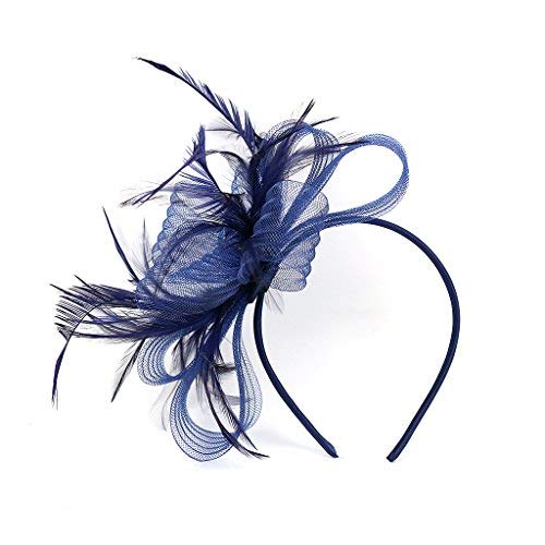 Épingle à Cheveux Femme Chapeau Bibi de Fête Cérémonie Banquet Soirée Cocktail Bandeau Accessoires de Mariée Demoiselle d'honneur Fascinator Chapeau Plume de Halloween Carnaval Déguisement Mascarade